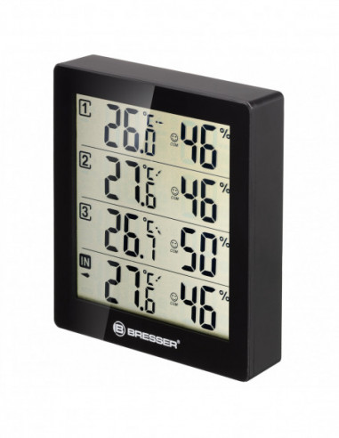 BRESSER Thermo-Hygrometer Quadro with...