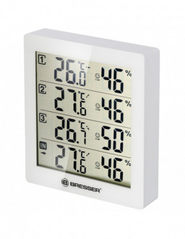 BRESSER Thermo-Hygrometer Quadro with...