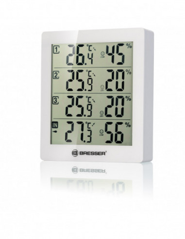 BRESSER Thermo-Hygrometer Quadro with...