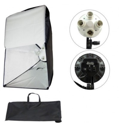2 x SLH5 Komplet Video pakke - Avanceret - Videolys m boom stativ, lampehoved, softboks 10 x 125watt lavenergi pærer 0
