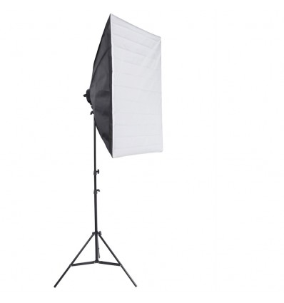 2 x SLH4 Komplet Begynder pakke - Videolys m stativ 280cm, lampehoved, softboks 8 x 125watt lavenergi pærer 1