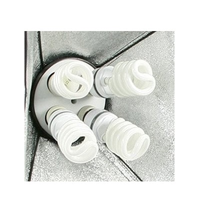 2 x SLH4 Komplet Begynder pakke - Videolys m stativ 280cm, lampehoved, softboks 8 x 125watt lavenergi pærer 12