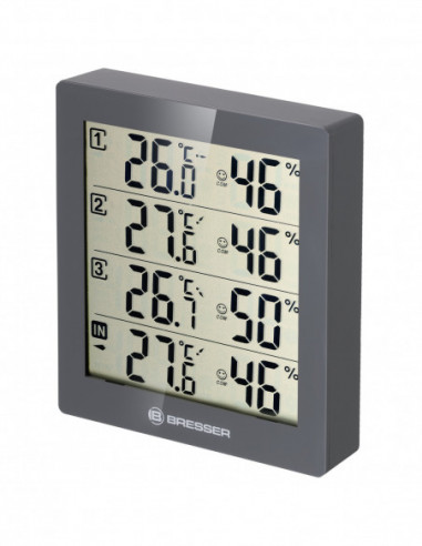 BRESSER Thermo-Hygrometer Quadro with...
