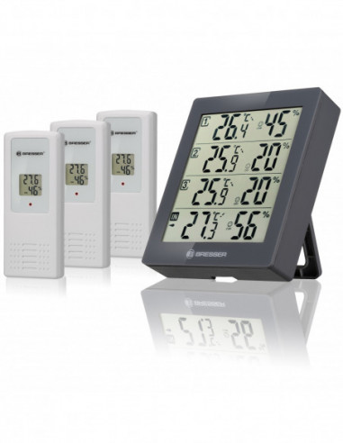 BRESSER Thermo-Hygrometer Quadro with...