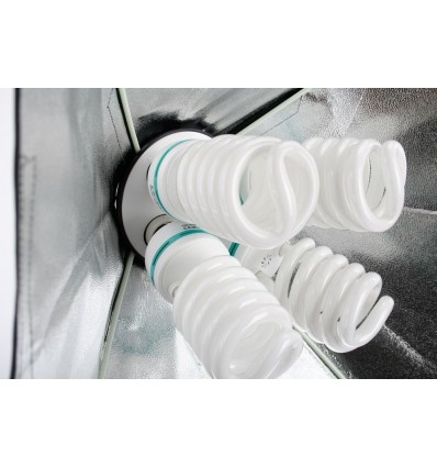 2 x SLH4 Komplet Begynder pakke - Videolys m stativ 280cm, lampehoved, softboks 8 x 125watt lavenergi pærer 3