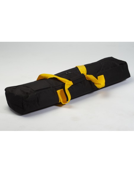 Lille stativ taske m. gul håndtag m. lomme på front