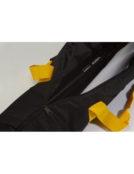 Lille stativ taske m. gul håndtag m. lomme på front