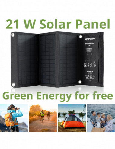 BRESSER Mobile Solar Charger 21 Watt...