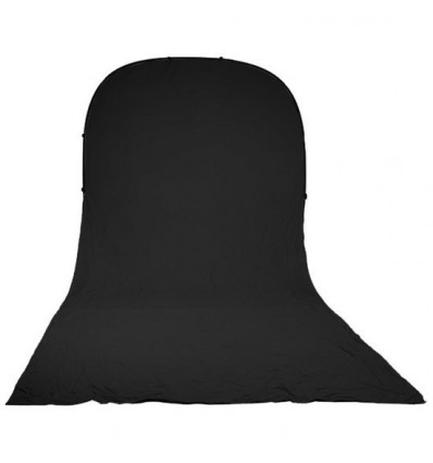 Foldbar baggrund med gulvforklæde - 150x200+200cm - Sort