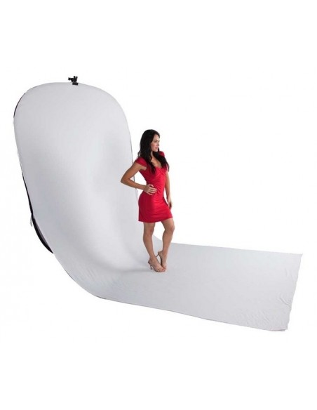 Foldbar baggrund med gulvforklæde - 150x200+200cm - Hvid