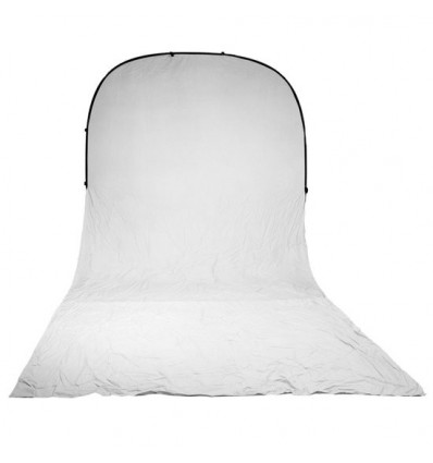 Foldbar baggrund med gulvforklæde - 150x200+200cm - Hvid