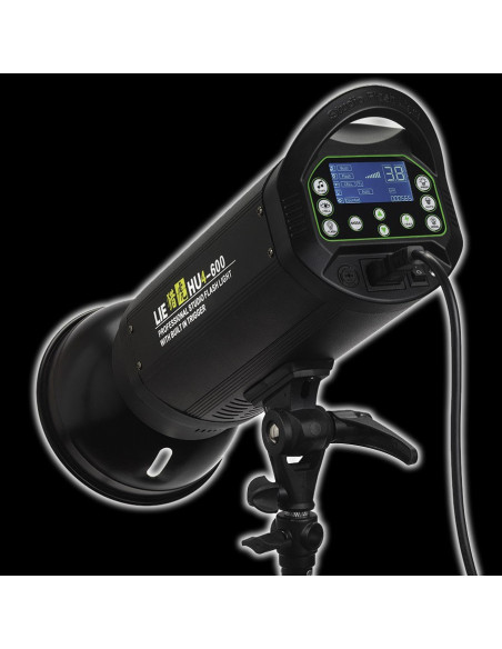 LH-600 - 600watt Digital Flashlampe - Ledetal 82 - LCD display - Indbygget trigger / Mulighed for fjernbetjening 0