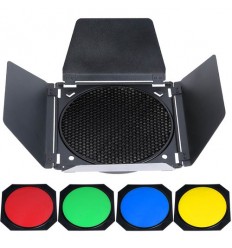 Barndoor med bicelle og 4 farvefiltre til Godox keylight reflektor