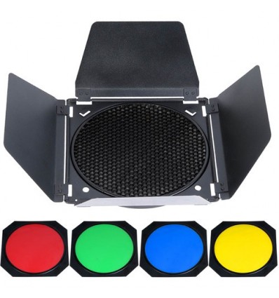 Barndoor med bicelle og 4 farvefiltre til Godox keylight reflektor