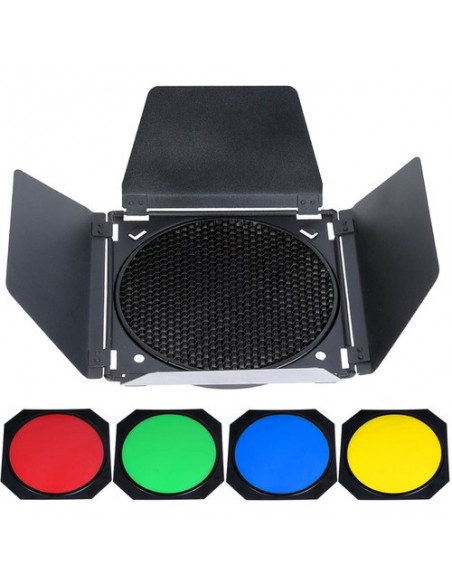 Barndoor med bicelle og 4 farvefiltre til Godox keylight reflektor