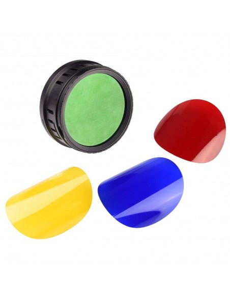 Barndoor med bicelle og 4 farvefiltre til AD400pro keylight reflektor