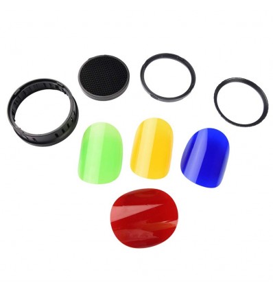 Barndoor med bicelle og 4 farvefiltre til AD400pro keylight reflektor