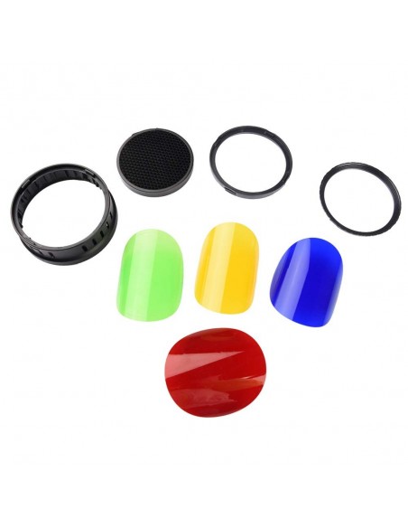 Barndoor med bicelle og 4 farvefiltre til AD400pro keylight reflektor