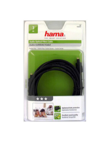 HAMA Kabel Audio Optisk Guld Svart 3m