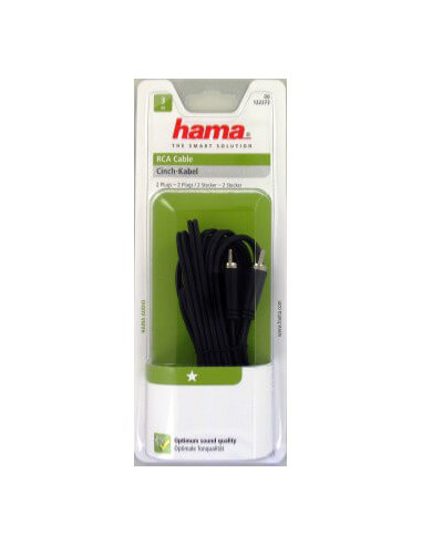 HAMA Kabel Audio 2xRCA-2xRCA Svart 3m