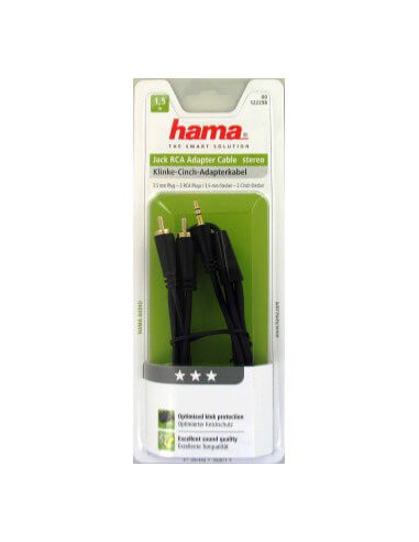 HAMA Kabel Audio 3.5mm-2xRCA Guld...
