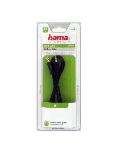 HAMA Kabel Audio 3.5mm-3.5mm Svart 1.5m