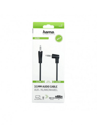 HAMA Cable Audio 3.5-3.5 Angle Black...