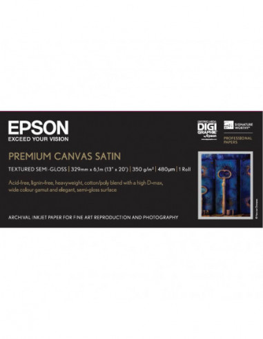 EPSON 13" Premium Satin Canvas roll...