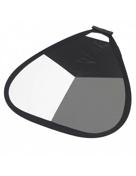 Gråkort 56cm håndholdt  (Hvid / Grå / Sort & Sølv) 0