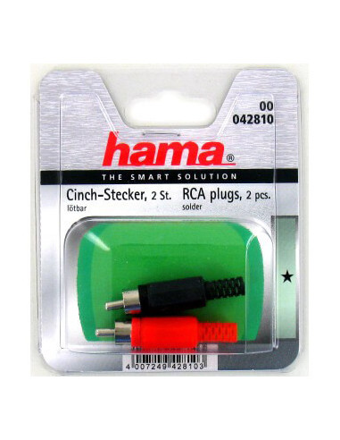 HAMA Kontakter 2xRCA Hane Lödbar