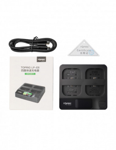 ACCSOON TopRig 100W 4-Bay 4-Bay LP-E6...