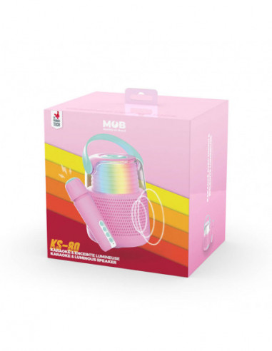 MOB Speaker Karaoke Kit Mic LED Rosa