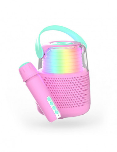 MOB Speaker Karaoke Kit Mic LED Rosa