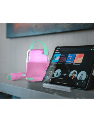 MOB Speaker Karaoke Kit Mic LED Rosa