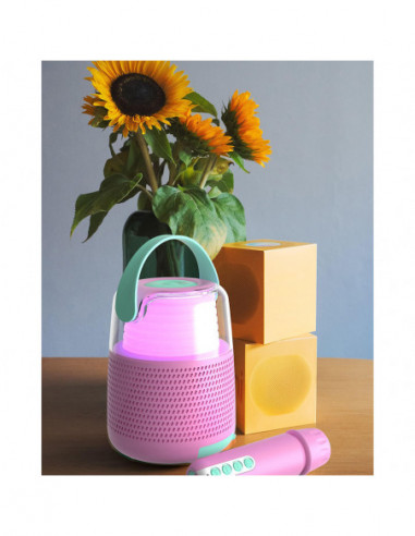 MOB Speaker Karaoke Kit Mic LED Rosa