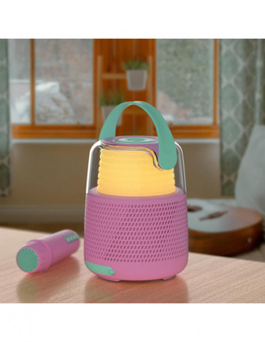 MOB Speaker Karaoke Kit Mic LED Rosa