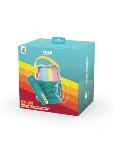 MOB Speaker Karaoke Kit Mic LED Blue