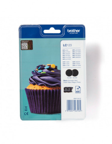 BROTHER Ink LC123BKBP2 LC-123 Black...