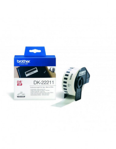 BROTHER Tape DK22211 29mm Black on White