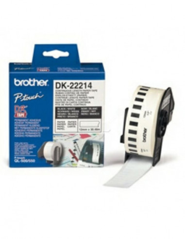 BROTHER Tape DK22214 12mm Black on White