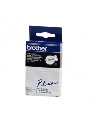 BROTHER Tape TC-201 12mm Black on White