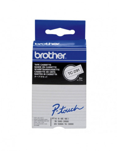 BROTHER Tape TC-291 9mm Black on White