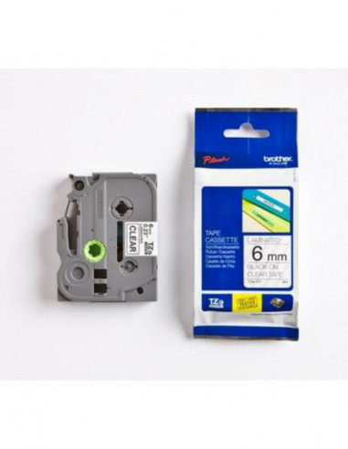 BROTHER Tape TZE-111 6mm Black on Clear