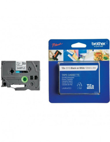 BROTHER Tape TZE-231S 12mm Black on...