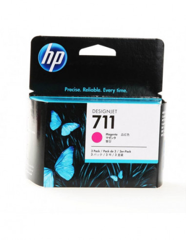 HP Ink CZ135A 711 Magenta 3-pack