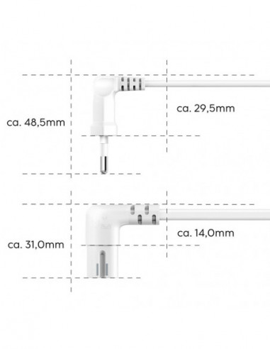 HAMA Power Cable Euro Plug Angled...