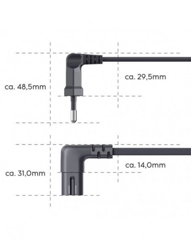 HAMA Power Cable Euro Plug Angled...