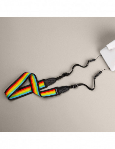 POLAROID Camera Strap Flat Rainbow Black