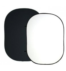 Foldbar Baggrund - Hvid/Sort 150 x 200cm, Kraftigt 2 Lags-Stof 0