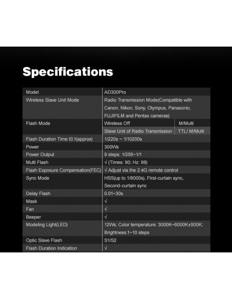 Godox Witstro AD300pro 300W Outdoor Strobe Flash
